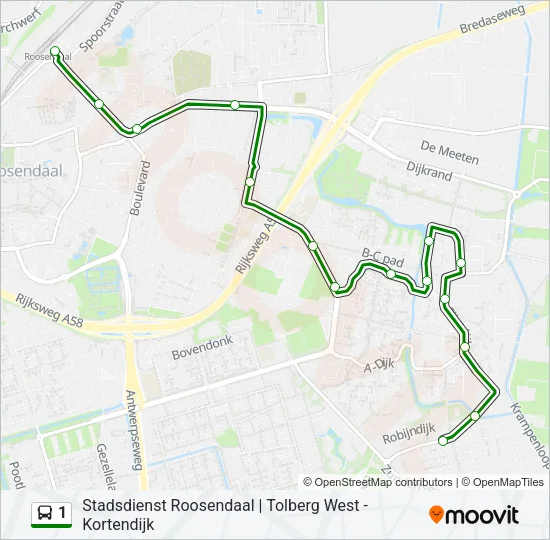 1 Bus Line Map