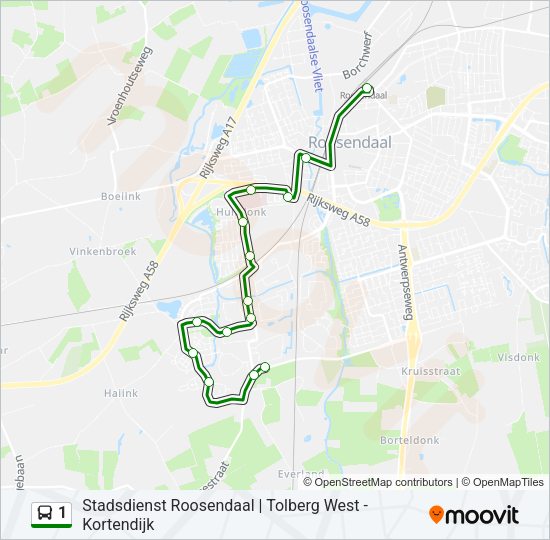 1 Bus Line Map