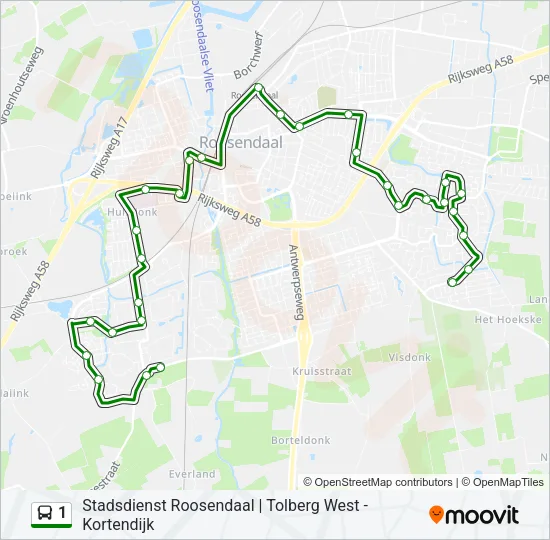 1 Bus Line Map