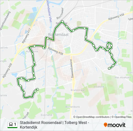 1 Bus Line Map