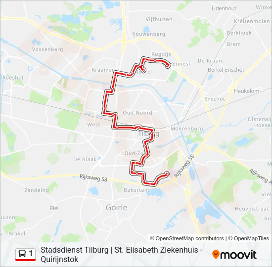 1 Bus Line Map