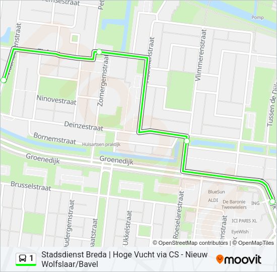 1 Bus Line Map