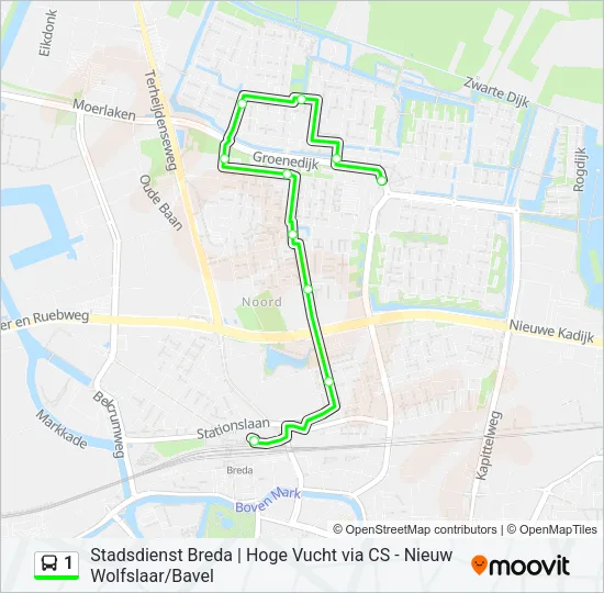 1 Bus Line Map