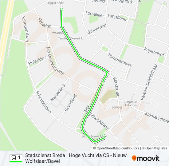 1 Bus Line Map