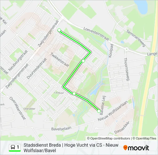 1 Bus Line Map