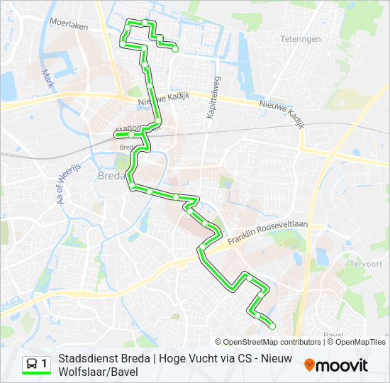 1 Bus Line Map