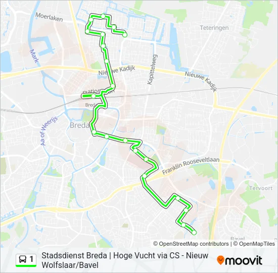 1 Bus Line Map