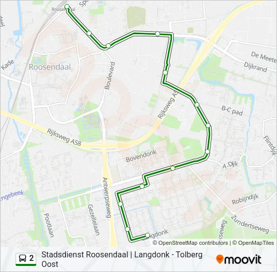 2 Bus Line Map