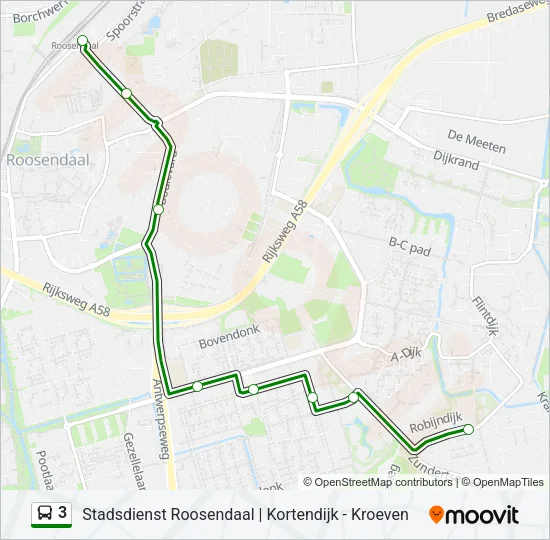 3 Bus Line Map