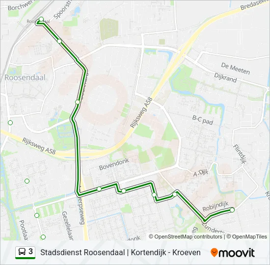 3 Bus Line Map