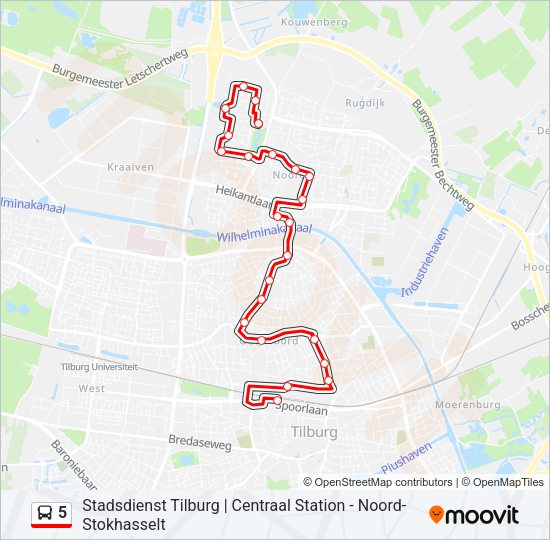 5 Bus Line Map