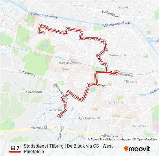 7 Bus Line Map