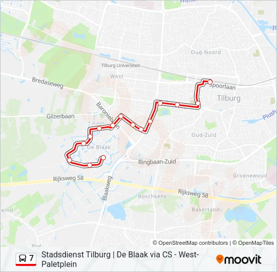 7 Bus Line Map