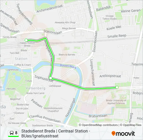8 Bus Line Map