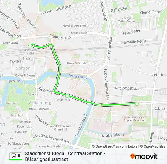 8 Bus Line Map