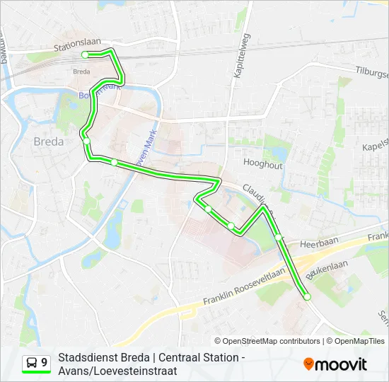 9 Bus Line Map