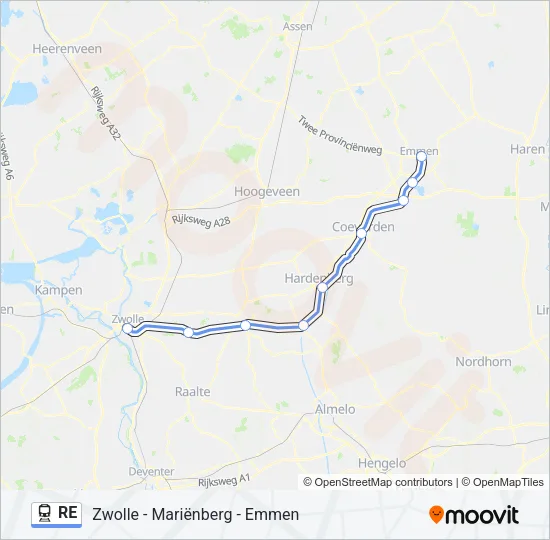 RE Train Line Map