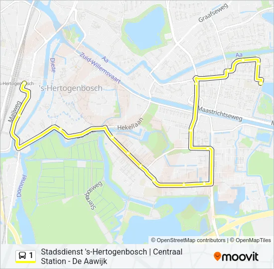 1 Bus Line Map
