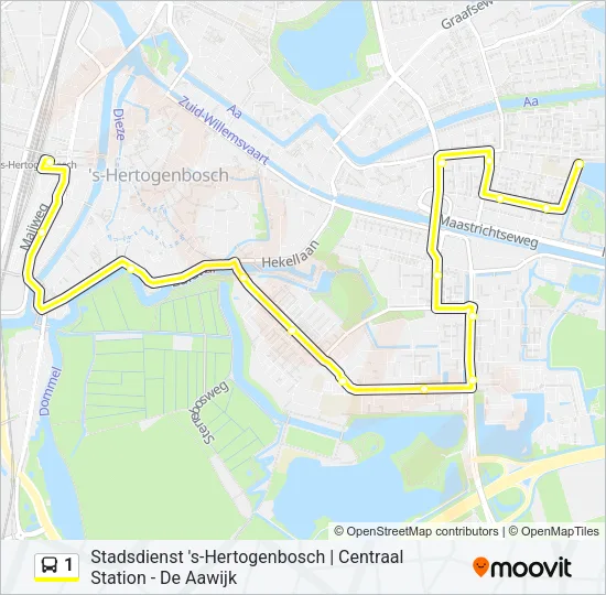 1 Bus Line Map