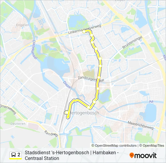Bus 2 lijnkaart