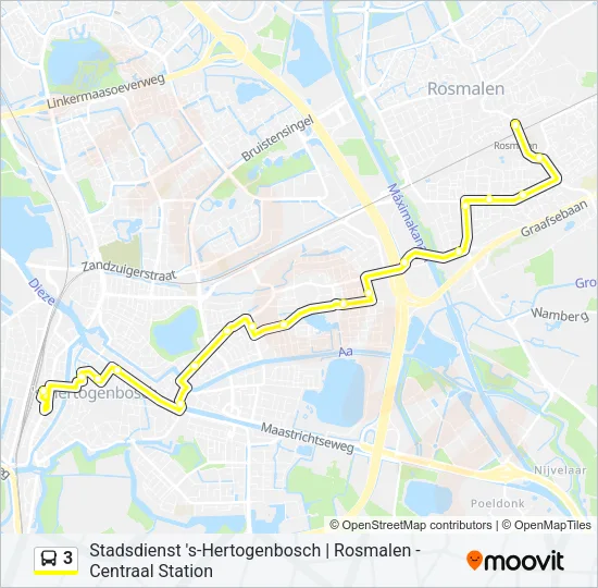 3 Bus Line Map