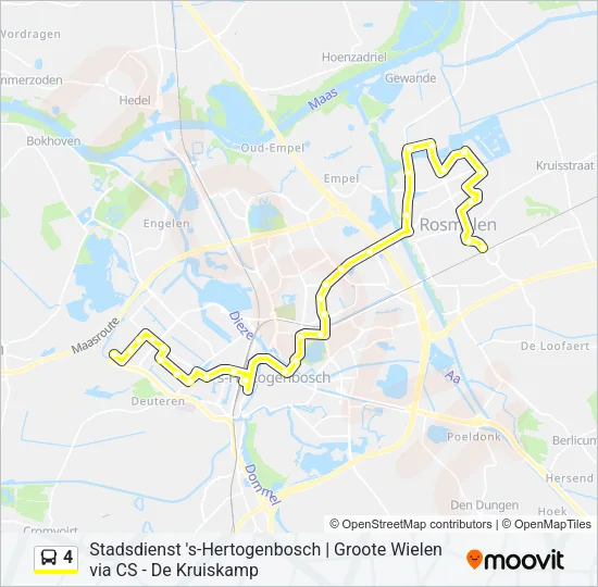 Bus 4 lijnkaart