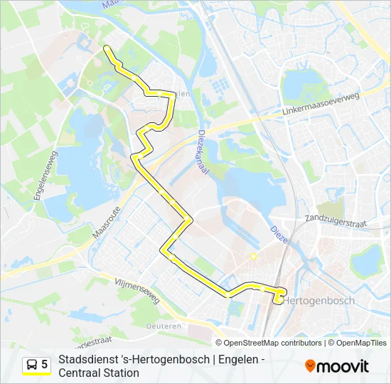 5 Bus Line Map
