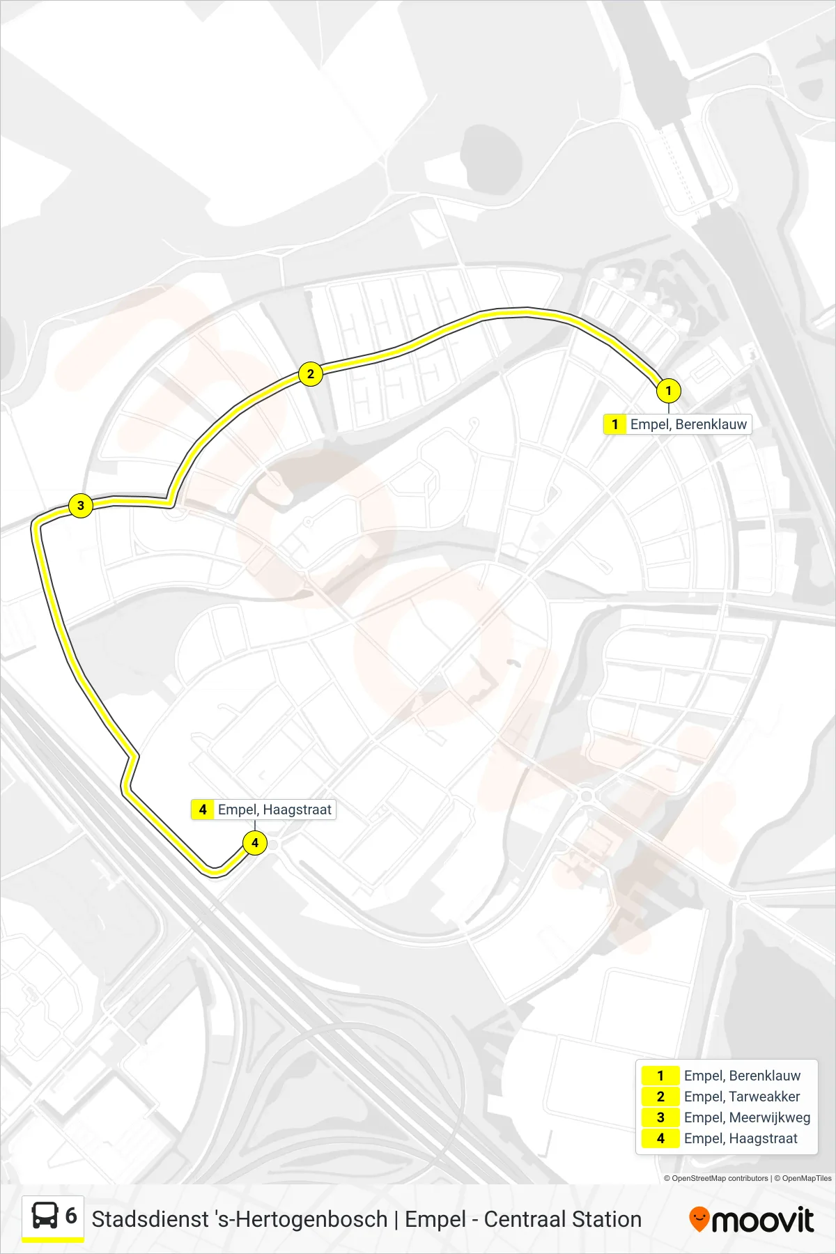 Lijn 6 (bus, Empel): route en haltes op de kaart