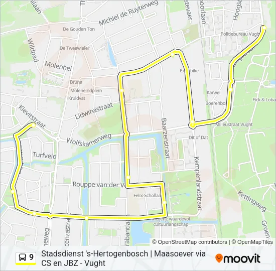 9 Bus Line Map