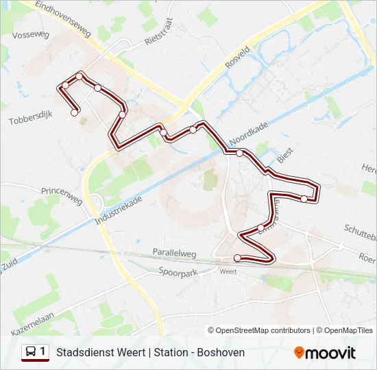 1 Bus Line Map