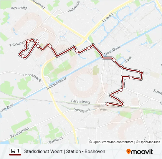 1 Bus Line Map