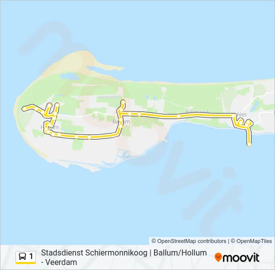 1 Bus Line Map