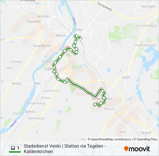 1 Bus Line Map