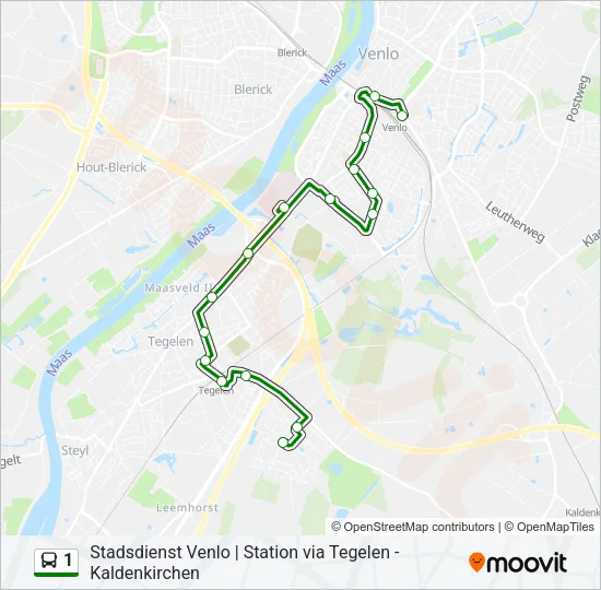 1 Bus Line Map