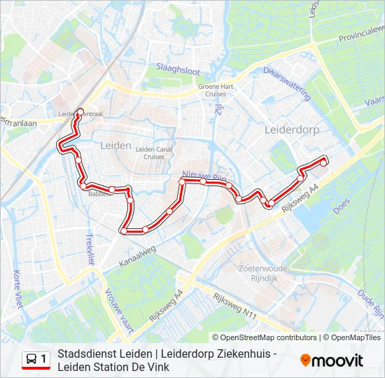 1 Bus Line Map