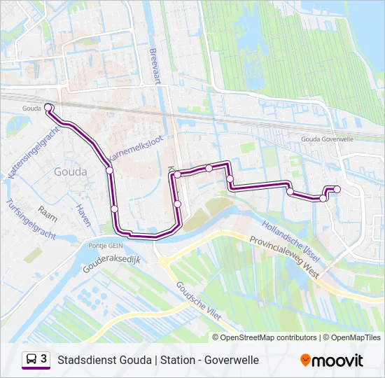 3 Bus Line Map