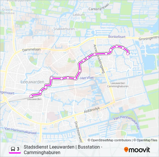 3 Bus Line Map