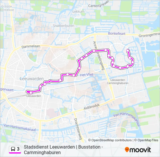 3 Bus Line Map