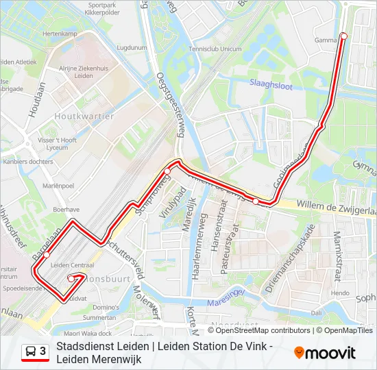 3 Bus Line Map