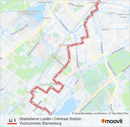 5 Bus Line Map