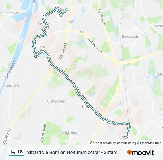 18 Bus Line Map