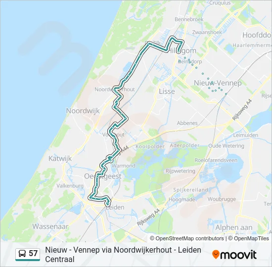 57 Bus Line Map
