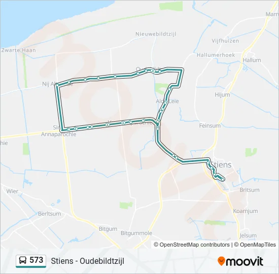 573 Bus Line Map