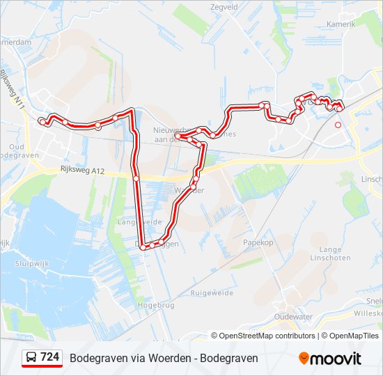 724 bus Line Map