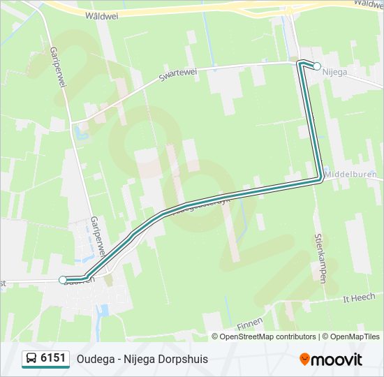 6151 bus Line Map