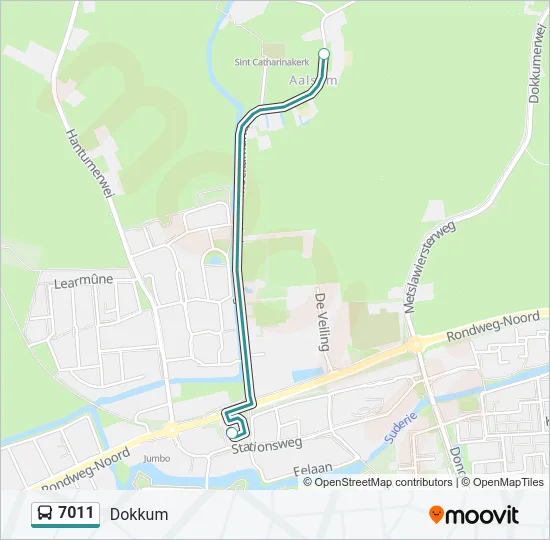 7011 Bus Line Map