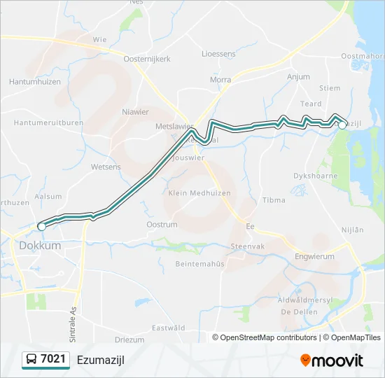 7021 Bus Line Map
