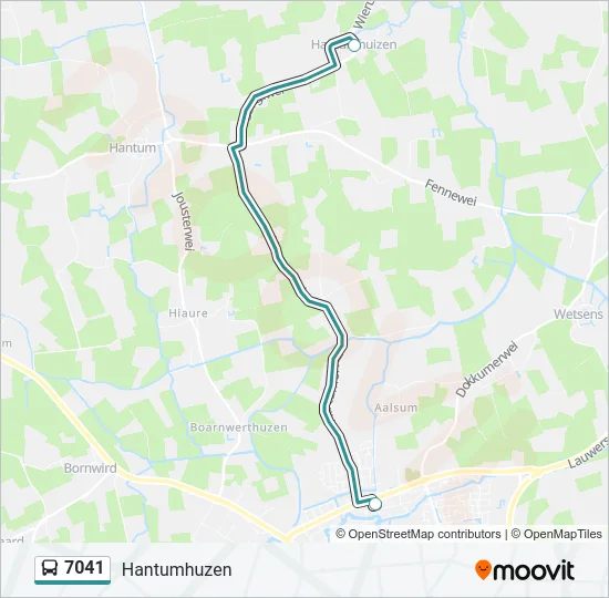 7041 Bus Line Map