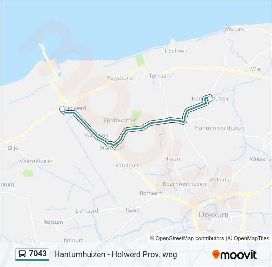 7043 Bus Line Map