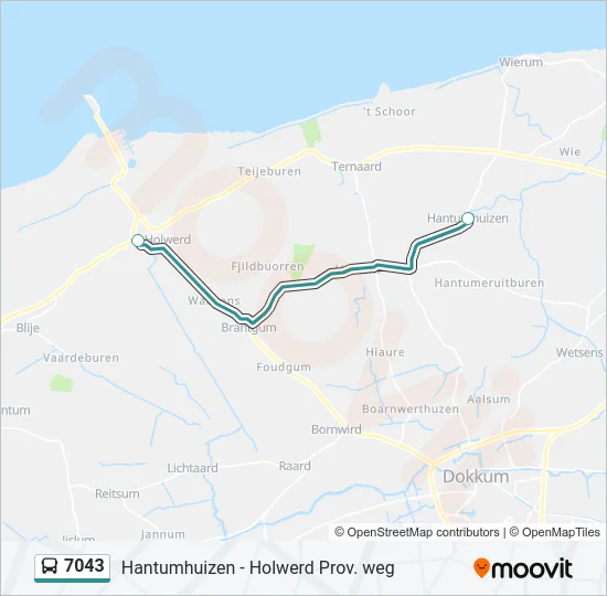 7043 Bus Line Map